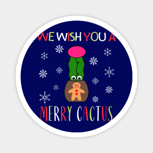 We Wish You A Merry Cactus - Hybrid Cactus In Gingerbread Man Pot Magnet